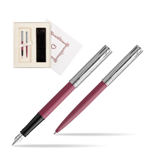 Zestaw Waterman Pióro wieczne + długopis Allure Deluxe Pink w pudełku Biel Od Serca