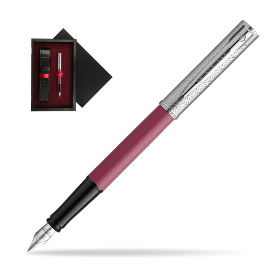 Pióro wieczne Waterman Allure Deluxe Pink w pudełku drewnianym Czerń Single Bordo