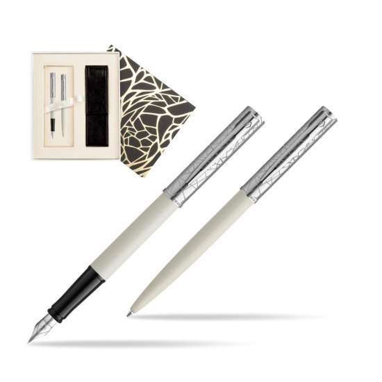 Zestaw Waterman Pióro wieczne + długopis Allure Deluxe White w pudełku Jubileusz