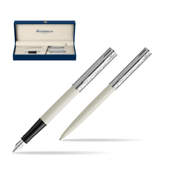 Zestaw Waterman Pióro wieczne + długopis Allure Deluxe White 