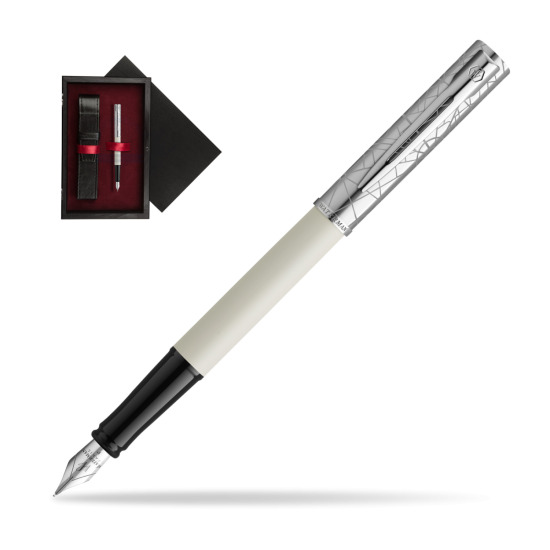 Pióro wieczne Waterman Allure Deluxe White w pudełku drewnianym Czerń Single Bordo