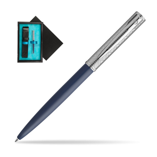 Długopis Waterman Allure Deluxe Blue w pudełku drewnianym Czerń Single Turkus