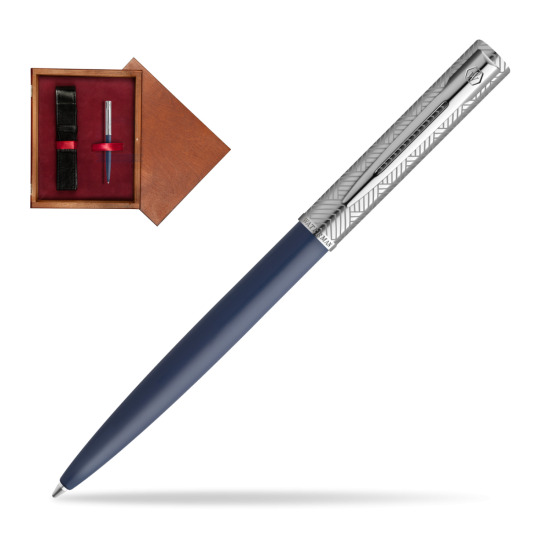 Długopis Waterman Allure Deluxe Blue w pudełku drewnianym Mahoń Single Bordo