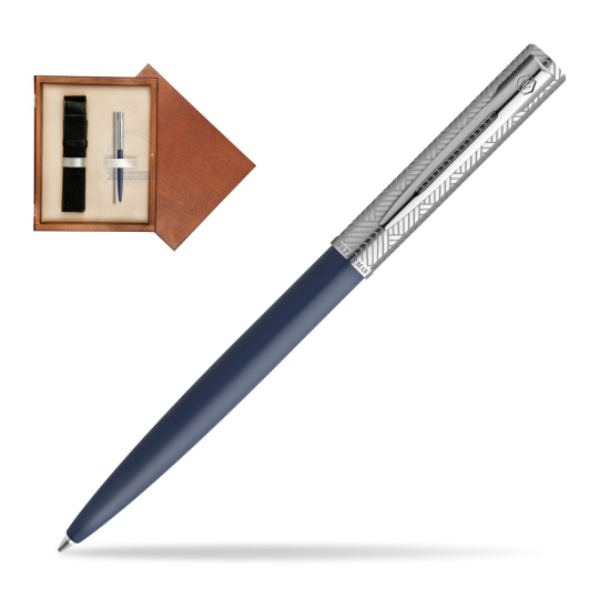 Długopis Waterman Allure Deluxe Blue w pudełku drewnianym Mahoń Single Ecru