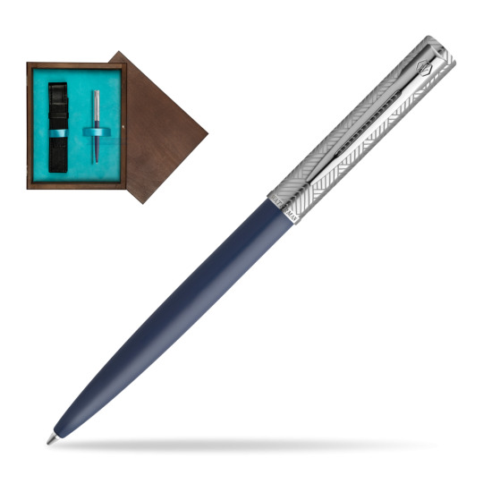 Długopis Waterman Allure Deluxe Blue w pudełku drewnianym Wenge Single Turkus
