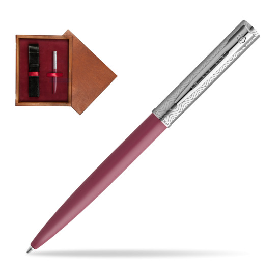 Długopis Waterman Allure Deluxe Pink w pudełku drewnianym Mahoń Single Bordo