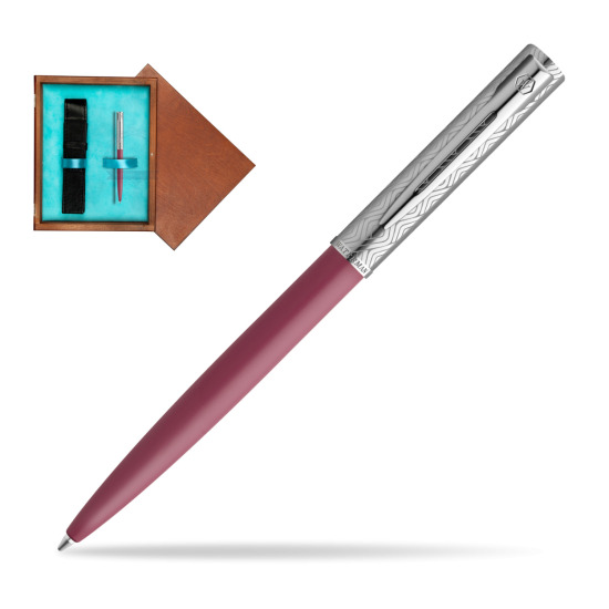 Długopis Waterman Allure Deluxe Pink w pudełku drewnianym Mahoń Single Turkus