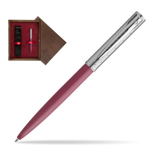 Długopis Waterman Allure Deluxe Pink w pudełku drewnianym Wenge Single Bordo