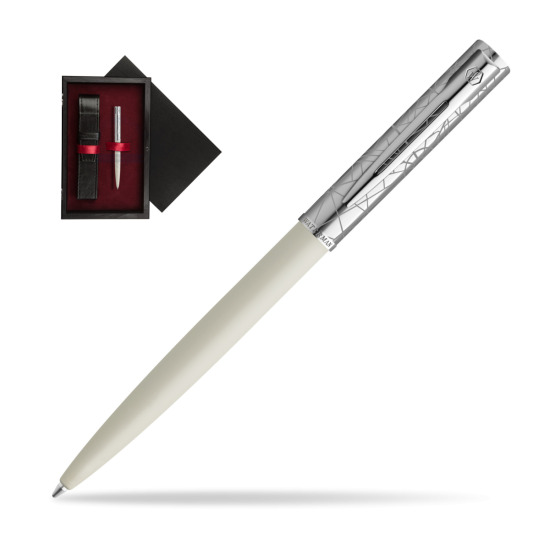 Długopis Waterman Allure Deluxe White w pudełku drewnianym Czerń Single Bordo