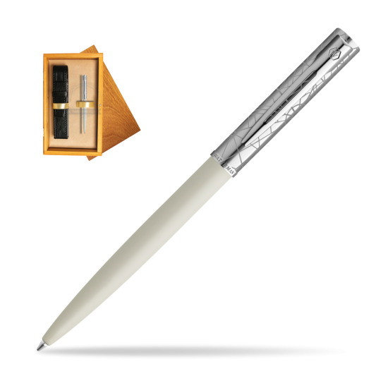 Długopis Waterman Allure Deluxe White w pudełku drewnianym Honey Single Ecru