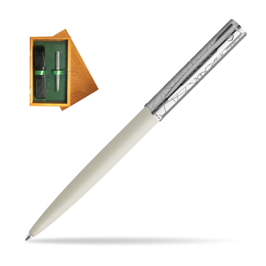 Długopis Waterman Allure Deluxe White w pudełku drewnianym Honey Single Zieleń