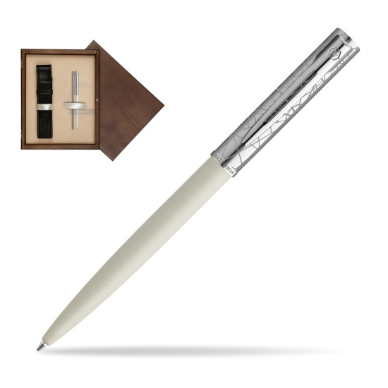 Długopis Waterman Allure Deluxe White w pudełku drewnianym Wenge Single Ecru