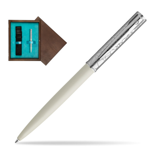 Długopis Waterman Allure Deluxe White w pudełku drewnianym Wenge Single Turkus