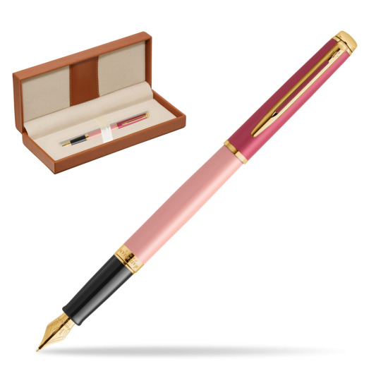 Pióro wieczne Waterman HÉMISPHÈRE COLOR-BLOCK PINK GT w pudełku classic brown