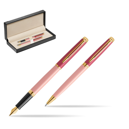 Zestaw prezentowy Waterman pióro wieczne + długopis HÉMISPHÈRE COLOR-BLOCK PINK GT w pudełku classic black