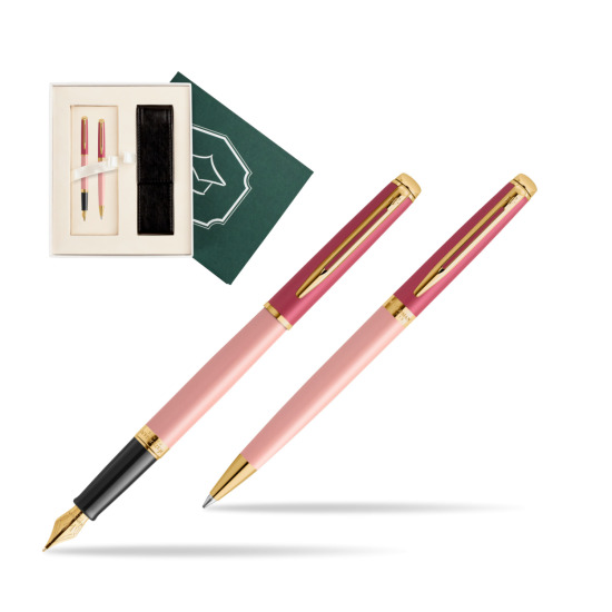 Zestaw prezentowy Waterman pióro wieczne + długopis HÉMISPHÈRE COLOR-BLOCK PINK GT w pudełku Wiedza i Nauka