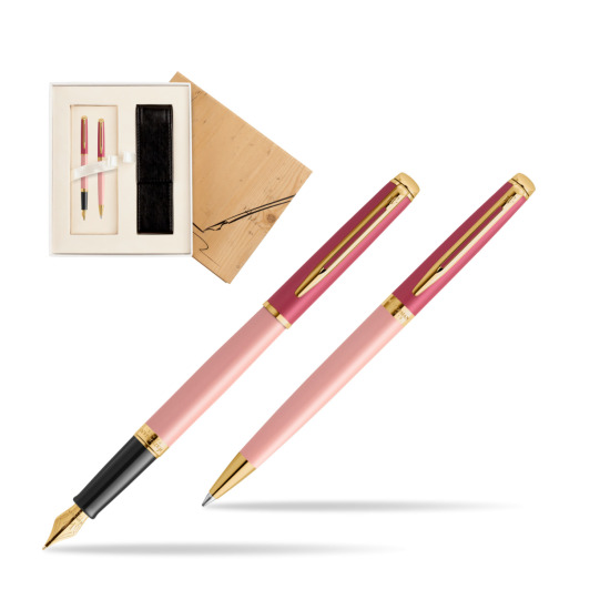 Zestaw prezentowy Waterman pióro wieczne + długopis HÉMISPHÈRE COLOR-BLOCK PINK GT w pudełku Jubileusz 2