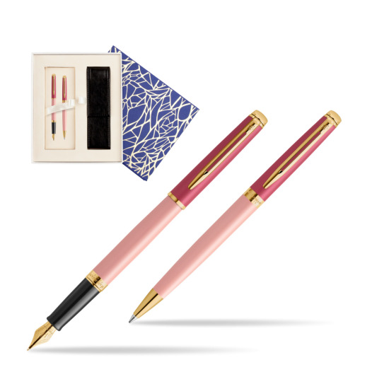 Zestaw prezentowy Waterman pióro wieczne + długopis HÉMISPHÈRE COLOR-BLOCK PINK GT w pudełku Uniwersalne z etui