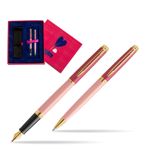 Zestaw prezentowy Waterman pióro wieczne + długopis HÉMISPHÈRE COLOR-BLOCK PINK GT w pudełku Love