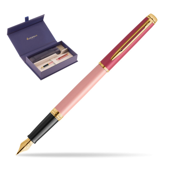 Pióro wieczne Waterman HÉMISPHÈRE COLOR-BLOCK PINK GT w oryginalnym pudełku Waterman, wsuwane etui