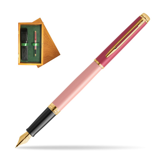 Pióro wieczne Waterman HÉMISPHÈRE COLOR-BLOCK PINK GT w pudełku drewnianym Honey Single Zieleń