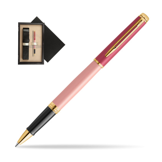 Pióro kulkowe Waterman HÉMISPHÈRE COLOR-BLOCK PINK GT w pudełku drewnianym Czerń Single Ecru