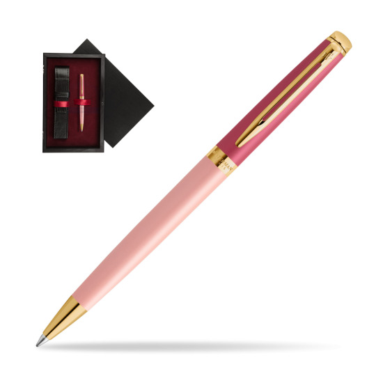 Długopis Waterman HÉMISPHÈRE COLOR-BLOCK PINK GT w pudełku drewnianym Czerń Single Bordo