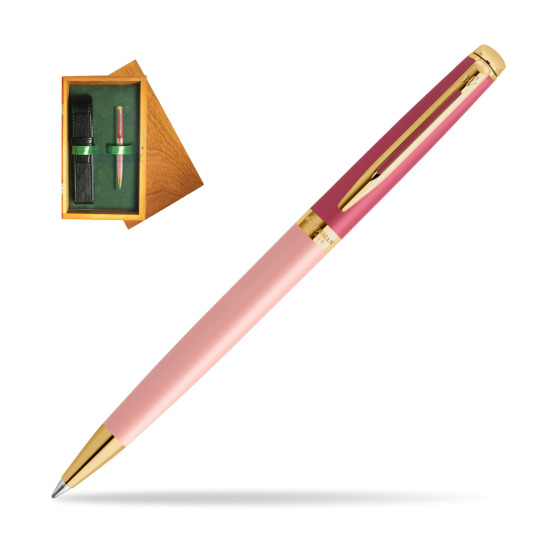 Długopis Waterman HÉMISPHÈRE COLOR-BLOCK PINK GT w pudełku drewnianym Honey Single Zieleń