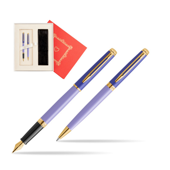 Zestaw prezentowy Waterman pióro wieczne + długopis HÉMISPHÈRE COLOR-BLOCK PURPLE w pudełku Czerwień Od Serca