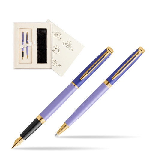 Zestaw prezentowy Waterman pióro wieczne + długopis HÉMISPHÈRE COLOR-BLOCK PURPLE w pudełku Ślub