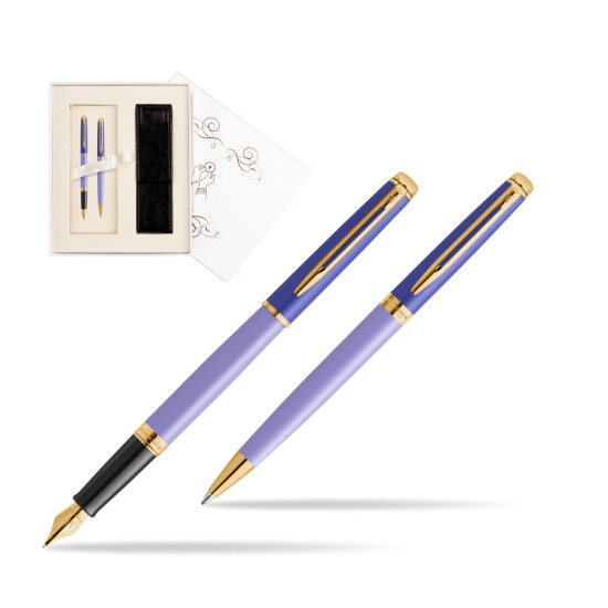 Zestaw prezentowy Waterman pióro wieczne + długopis HÉMISPHÈRE COLOR-BLOCK PURPLE w pudełku Pamiątka I Komunii