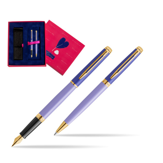 Zestaw prezentowy Waterman pióro wieczne + długopis HÉMISPHÈRE COLOR-BLOCK PURPLE w pudełku Love