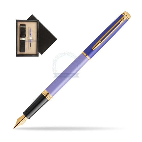 Pióro wieczne Waterman HÉMISPHÈRE COLOR-BLOCK PURPLE w pudełku drewnianym Czerń Single Ecru