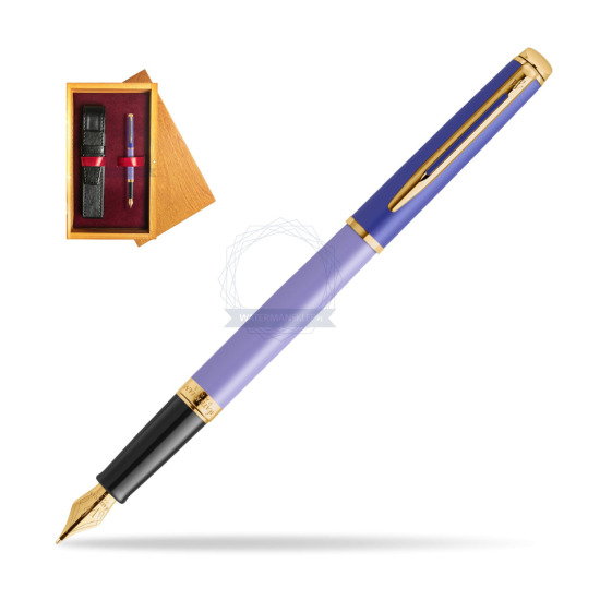 Pióro wieczne Waterman HÉMISPHÈRE COLOR-BLOCK PURPLE w pudełku drewnianym Honey Single Bordo