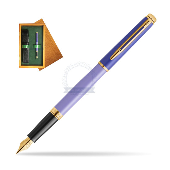 Pióro wieczne Waterman HÉMISPHÈRE COLOR-BLOCK PURPLE w pudełku drewnianym Honey Single Zieleń