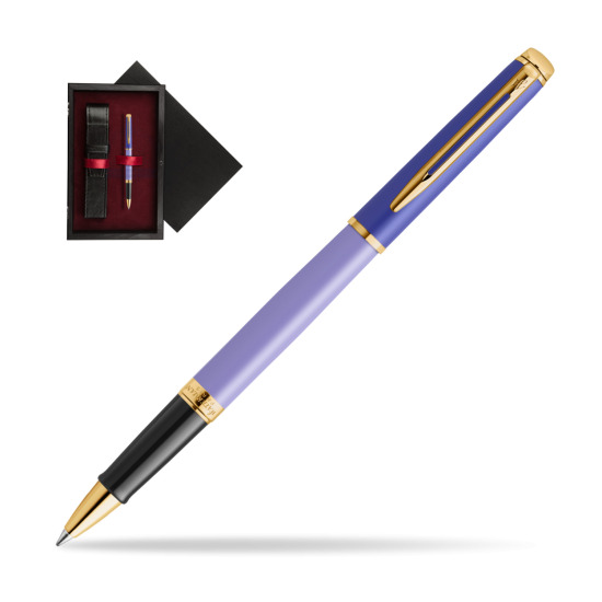 Pióro kulkowe Waterman HÉMISPHÈRE COLOR-BLOCK PURPLE w pudełku drewnianym Czerń Single Bordo