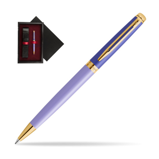 Długopis Waterman HÉMISPHÈRE COLOR-BLOCK PURPLE w pudełku drewnianym Czerń Single Bordo