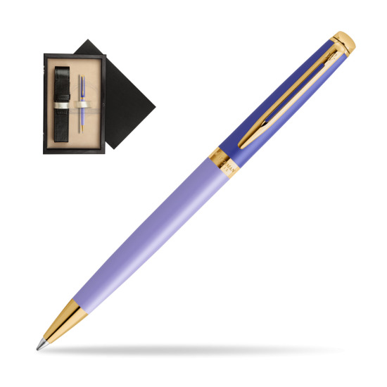 Długopis Waterman HÉMISPHÈRE COLOR-BLOCK PURPLE w pudełku drewnianym Czerń Single Ecru