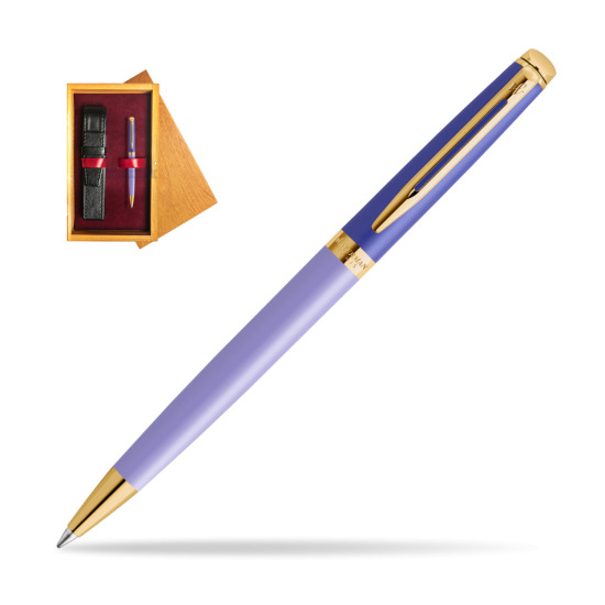 Długopis Waterman HÉMISPHÈRE COLOR-BLOCK PURPLE w pudełku drewnianym Honey Single Bordo