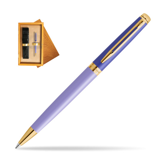 Długopis Waterman HÉMISPHÈRE COLOR-BLOCK PURPLE w pudełku drewnianym Honey Single Ecru