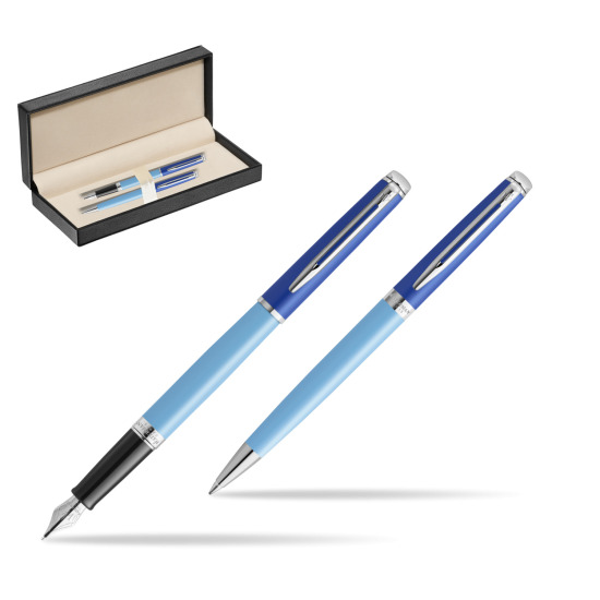 Zestaw Waterman pióro wieczne + długopis HÉMISPHÈRE COLOR-BLOCK BLUE w pudełku classic pure black
