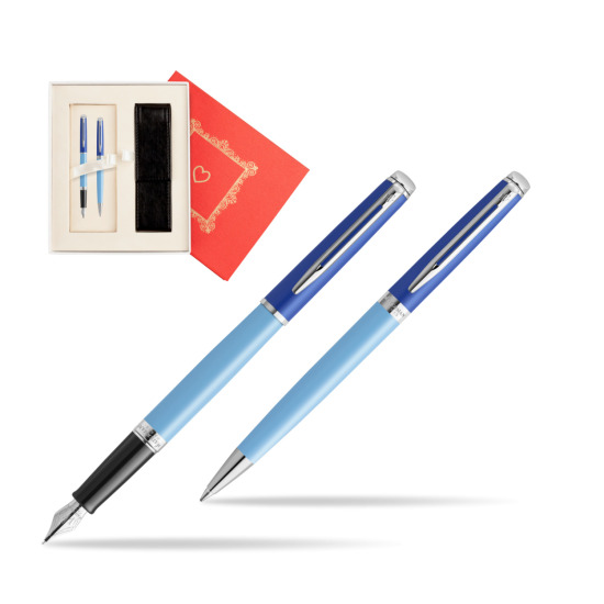 Zestaw Waterman pióro wieczne + długopis HÉMISPHÈRE COLOR-BLOCK BLUE w pudełku Czerwień Od Serca