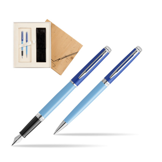 Zestaw Waterman pióro wieczne + długopis HÉMISPHÈRE COLOR-BLOCK BLUE w pudełku Jubileusz 2