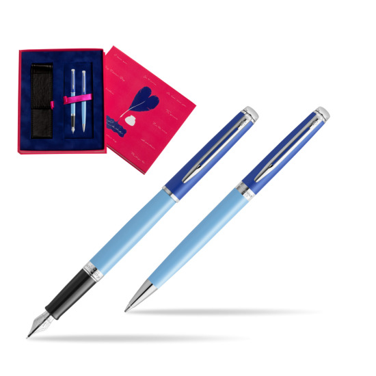 Zestaw Waterman pióro wieczne + długopis HÉMISPHÈRE COLOR-BLOCK BLUE w pudełku Love
