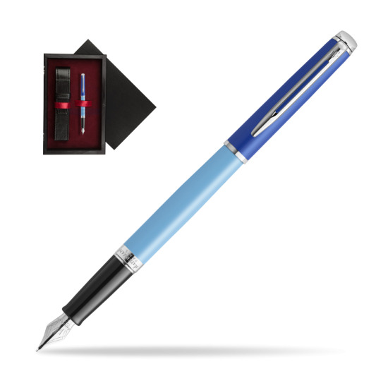 Pióro wieczne Waterman HÉMISPHÈRE COLOR-BLOCK BLUE w pudełku drewnianym Czerń Single Bordo