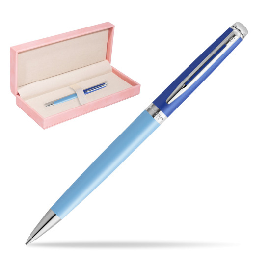 Długopis Waterman HÉMISPHÈRE COLOR-BLOCK BLUE w różowym pudełku zamszowym