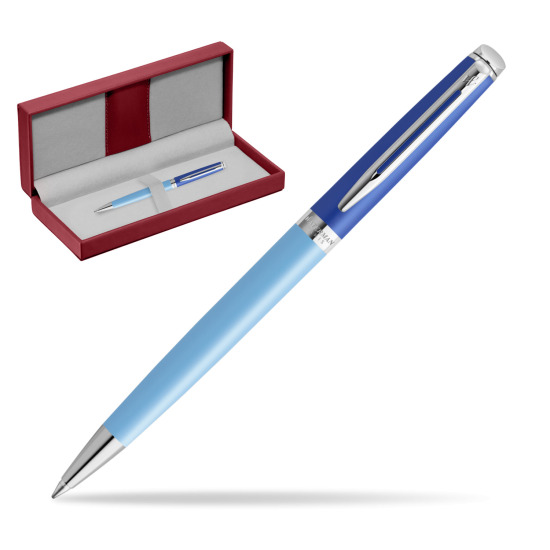 Długopis Waterman HÉMISPHÈRE COLOR-BLOCK BLUE w czerwonym pudełku skórzanym