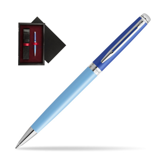 Długopis Waterman HÉMISPHÈRE COLOR-BLOCK BLUE w pudełku drewnianym Czerń Single Bordo