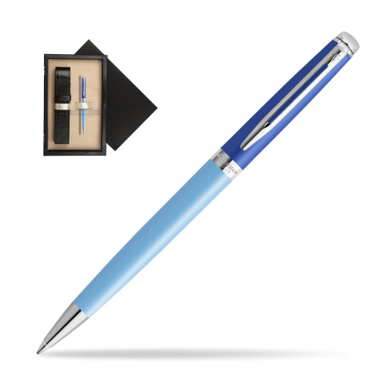 Długopis Waterman HÉMISPHÈRE COLOR-BLOCK BLUE w pudełku drewnianym Czerń Single Ecru