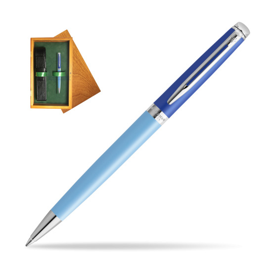 Długopis Waterman HÉMISPHÈRE COLOR-BLOCK BLUE w pudełku drewnianym Honey Single Zieleń